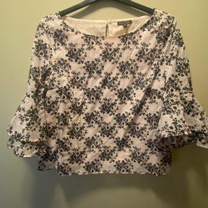 Brooks Brothers | NWT pink floral embroidered top | 14